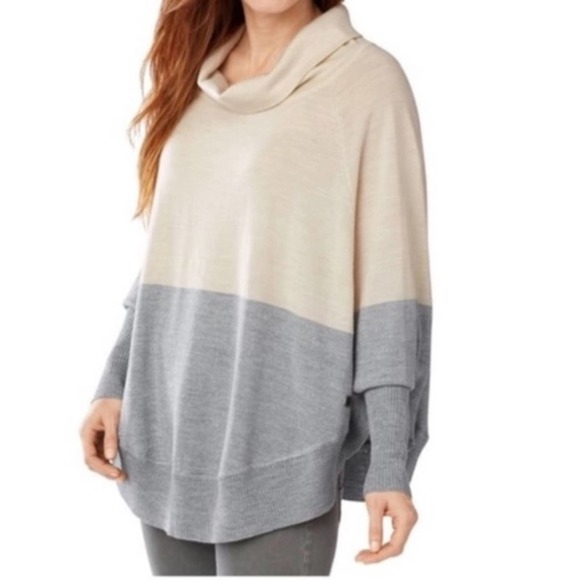 Smartwool - wool nokoni poncho pullover sweater circle hem cowl neck - Picture 2 of 7